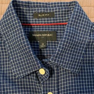 Banana Republic Blue Plaid Men's Shirt